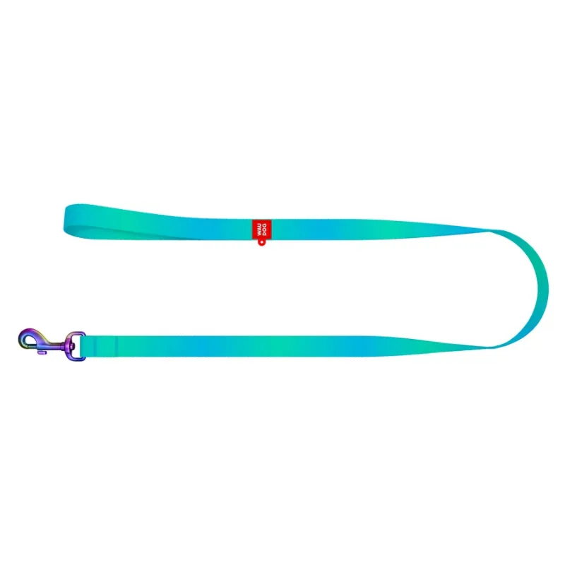 Поводок для собак нейлоновый, градиент, L-XXL, голубой WAUDOG Nylon Recycled Leash