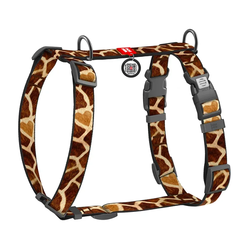 Шлея для собак анатомічна H-подібна «Жираф», M WAUDOG Nylon Harness Giraffe