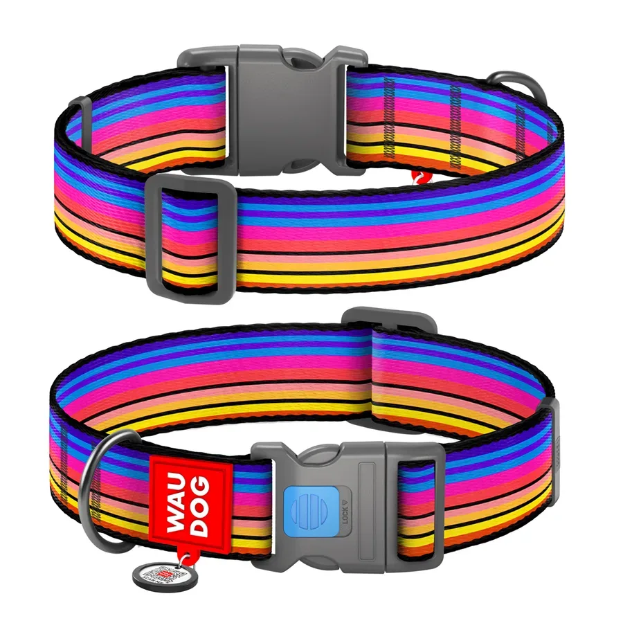 Нашийник для собак нейлоновий «Лінія 1», XXL WAUDOG Nylon Collar Line 1