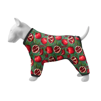 Вітровка для собак «Гранати», S32 WAUDOG Clothes Dog Windbreaker Pomegranates