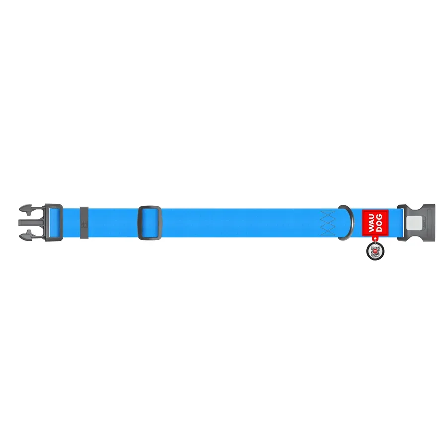 Нашийник для собак водостійкий, пластикова пряжка, XXL, блакитний WAUDOG Waterproof Collar