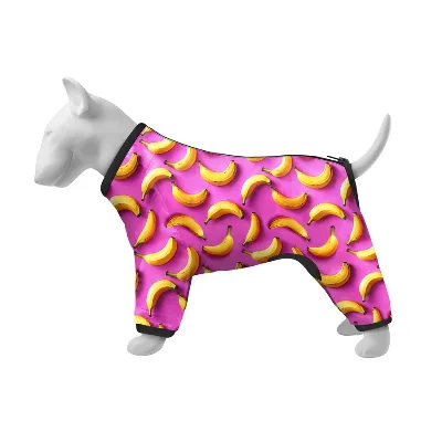 Вітровка для собак «Банани на рожевому», S40 WAUDOG Clothes Dog Windbreaker Bananas on Pink