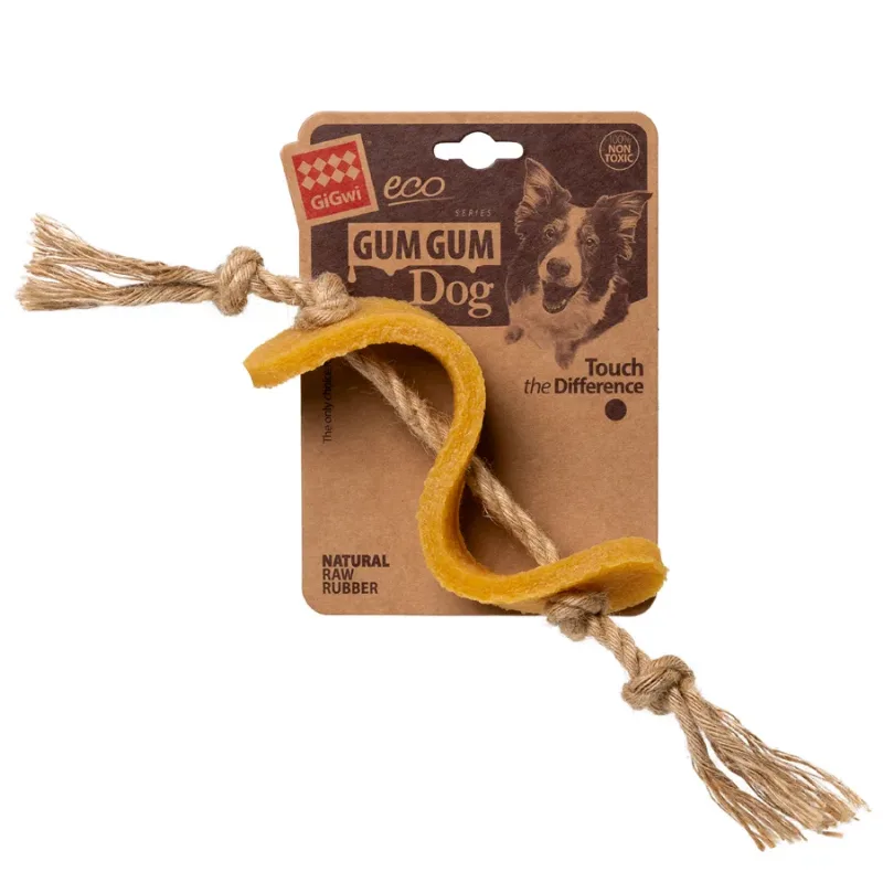 Игрушка для собак Доллар, экорезина, джут, 13,5 см GiGwi Gum Chew Toy