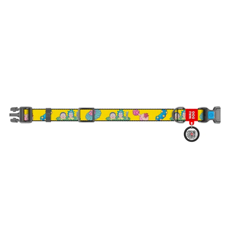Нашийник для собак нейлоновий «Рік та Морті 1», M WAUDOG Nylon Collar Rick and Morty 1