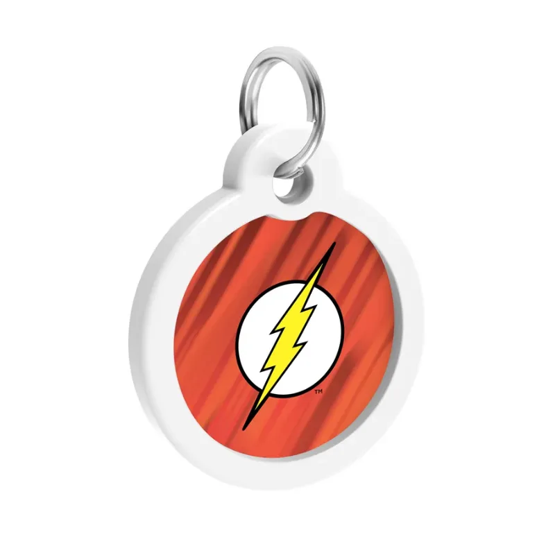 Адресник для собак и котов металлический, круг «Флеш лого», L WAUDOG Smart ID Tag Flash Logo