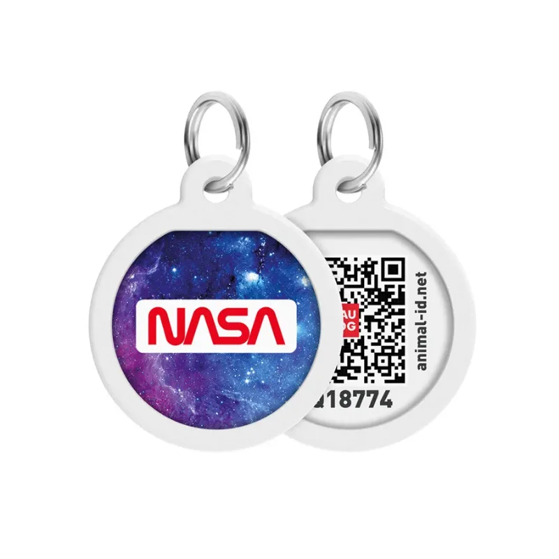 Адресник для собак і котів металевий, коло «NASA21», S WAUDOG Smart ID Tag NASA21