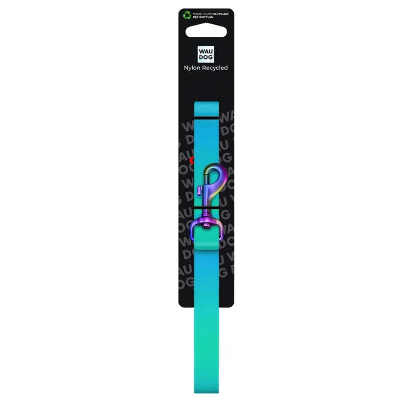 Поводок для собак нейлоновый, градиент, L-XXL, голубой WAUDOG Nylon Recycled Leash