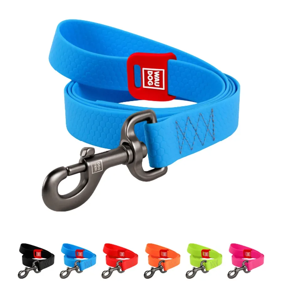 Поводок для собак водостойкий, 20 мм × 122 см, M, голубой WAUDOG Waterproof Leash