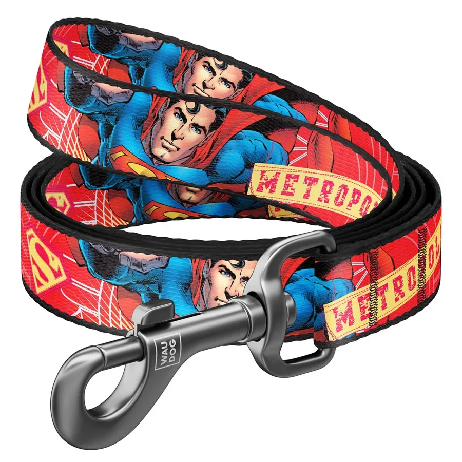Повідець для собак нейлоновий «Супергерой», L WAUDOG Nylon Leash Superhero