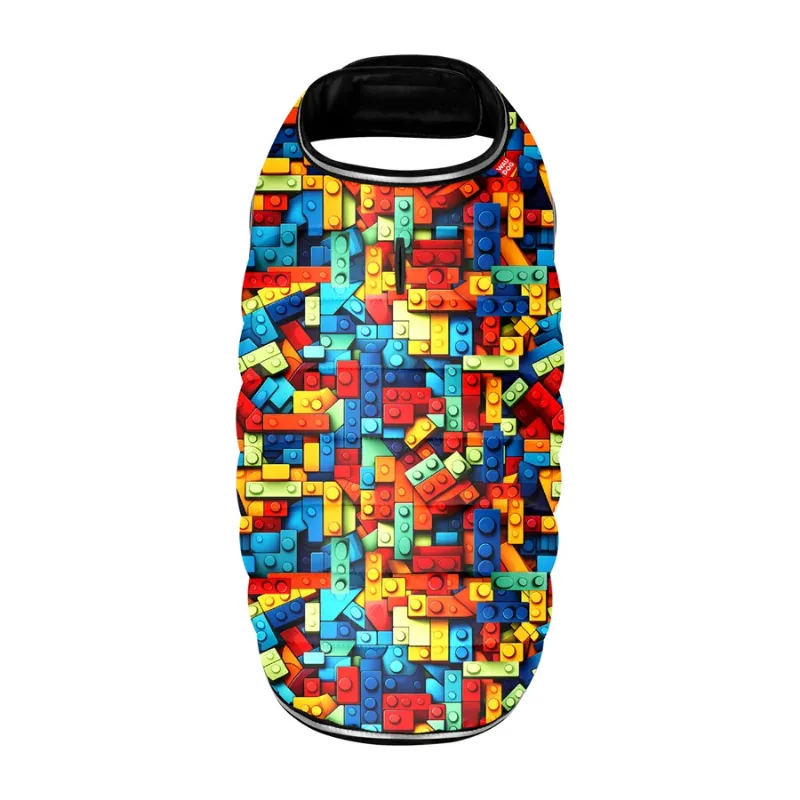 Курточка-накидка для собак «Блоки», L WAUDOG Clothes Dog Cape Jacket Blocks