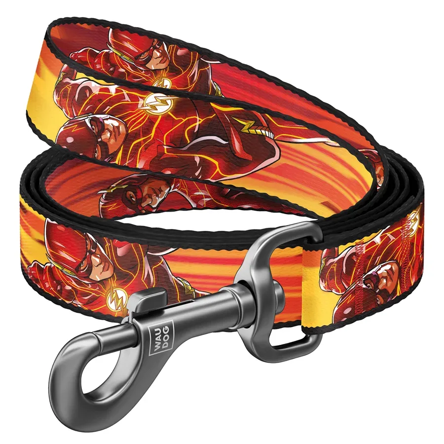 Повідець для собак нейлоновий «Швидкість Флеша», L-XXL WAUDOG Nylon DC Comics Leash Flash Speed