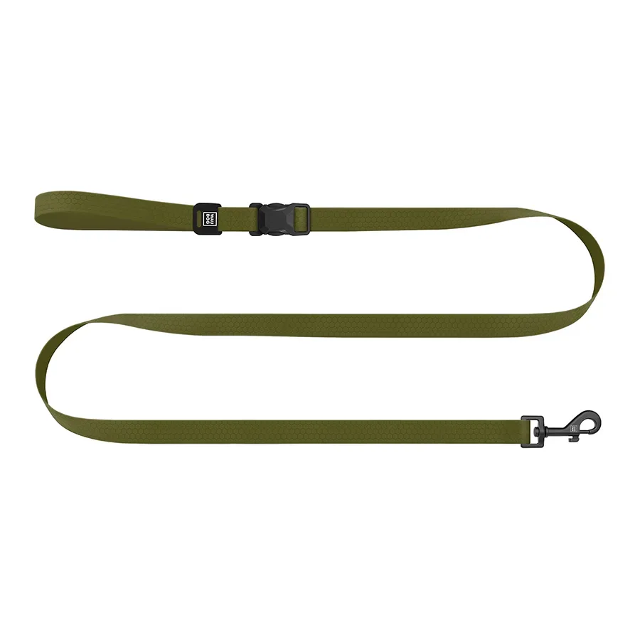 Повідець для собак регульований водостійкий, M, хакі WAUDOG Magnet Adjustable Leash