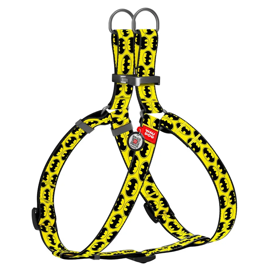 Шлея для собак «Бетмен лого», S WAUDOG Nylon Anatomic Harness Batman Logo