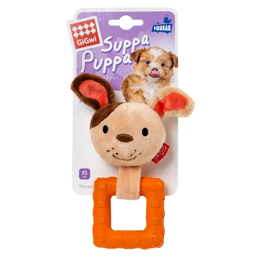 Іграшка для собак Собачка з пищалкою, текстиль, гума, 15 см GiGwi Suppa Puppa Puppy Squeaky Toy