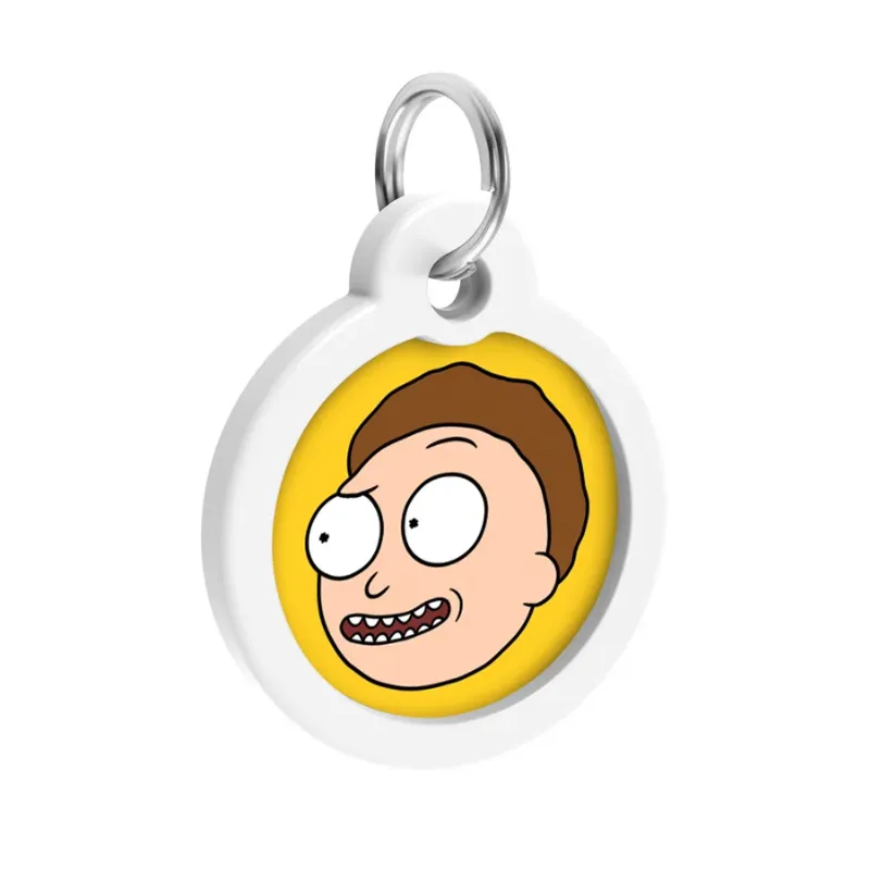 Адресник для собак і котів металевий, коло «Рік та Морті 2», L WAUDOG Smart ID Tag Rick and Morty 2