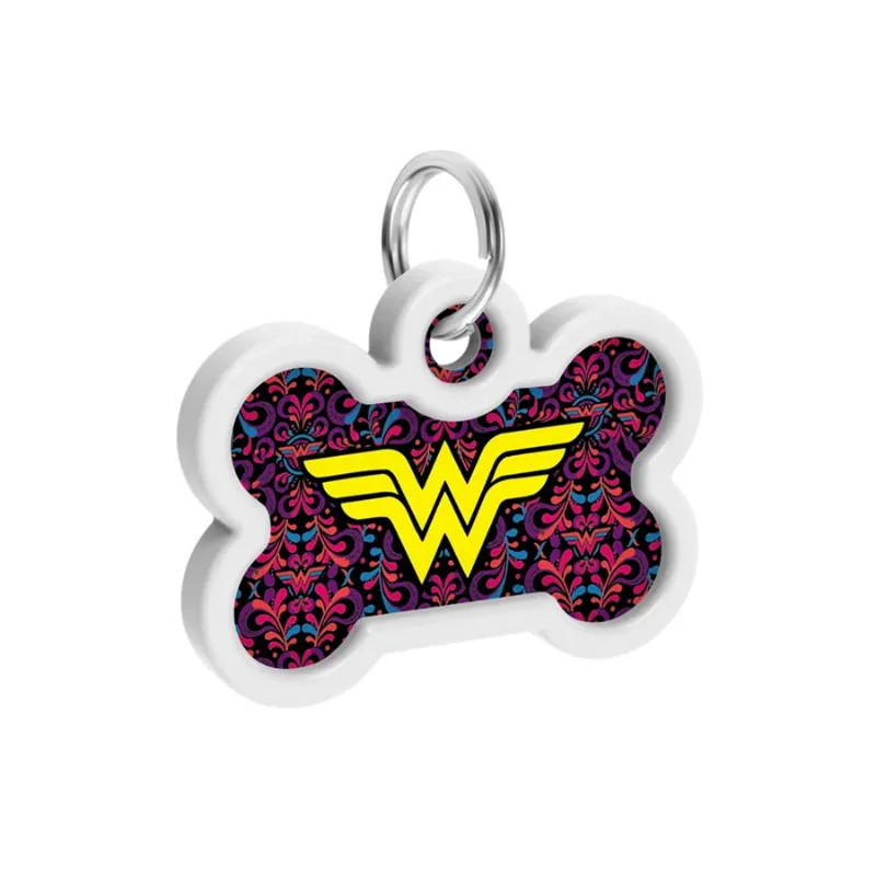 Адресник для собак і котів металевий, кістка «Чудо-жінка 3», M WAUDOG Smart ID Tag Wonder Woman 3