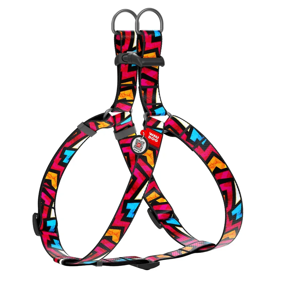 Шлея для собак «Графіті», L WAUDOG Nylon Anatomic Harness Graffiti