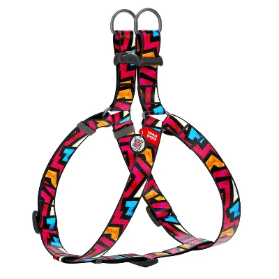 Шлея для собак «Граффити», L WAUDOG Nylon Anatomic Harness Graffiti