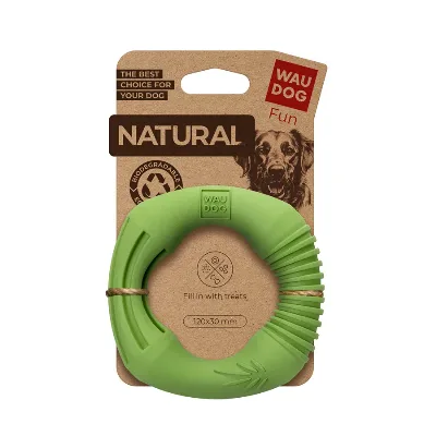 Іграшка для собак Кільце, біорозкладна гума, 12 см, зелена WAUDOG Fun Natural Ring Toy