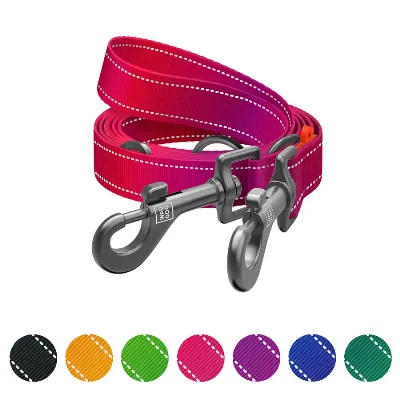Повідець-перестібка для собак, світловідбивний, M, рожевий WAUDOG Nylon Mono Adjustable Leash