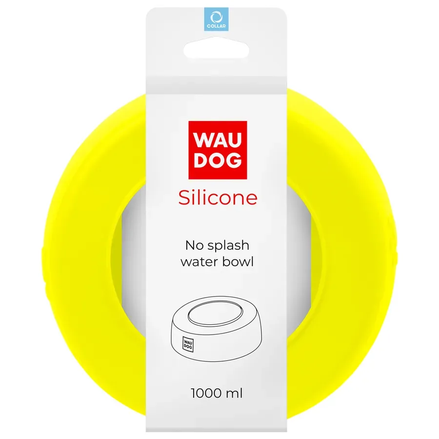 Миска-непроливайка 1 л, жовтий WAUDOG Silicone Bowl
