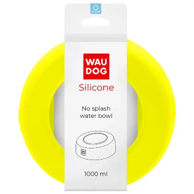 Миска-непроливайка, 1 л, желтый WAUDOG Silicone Bowl