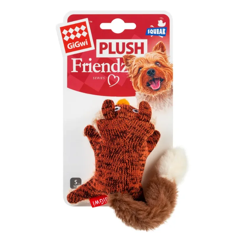 Іграшка для собак Лисиця з пищалкою, текстиль, 9 см GiGwi Plush Friendz Fox Plush Toy