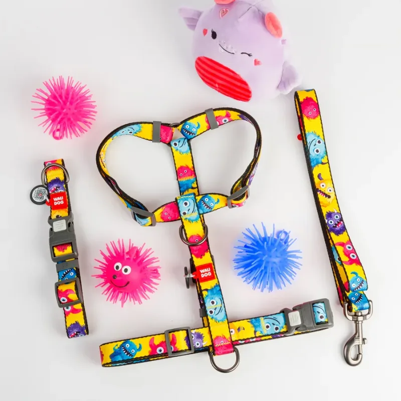 Поводок для собак нейлоновый «Мохнатые монстры», 20 мм × 122 см, M WAUDOG Nylon Leash Furry Monsters
