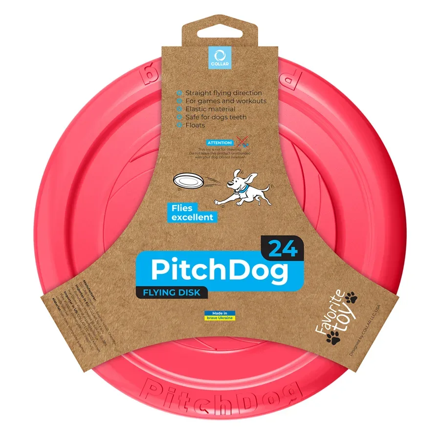 Ігрова тарілка для апортировки, рожевий PitchDog Flying Disc