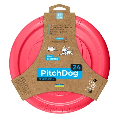 Игровая тарелка для апортировки, розовый PitchDog Flying Disc