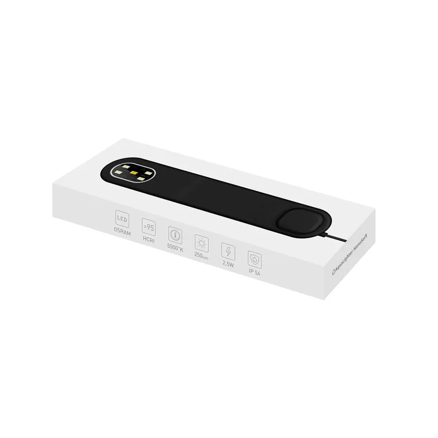 Светодиодный светильник Nano Soft (для квадратного аквариума до 20л, круглого - до 30л), 5500K, 250 люм, черный AquaLighter Nano LED Lamp