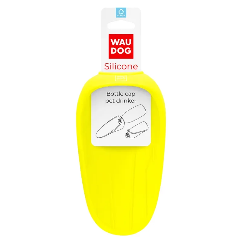 Поїлка-насадка на пляшку, 165х90 мм, жовтий WAUDOG Silicone Bottle Drinker
