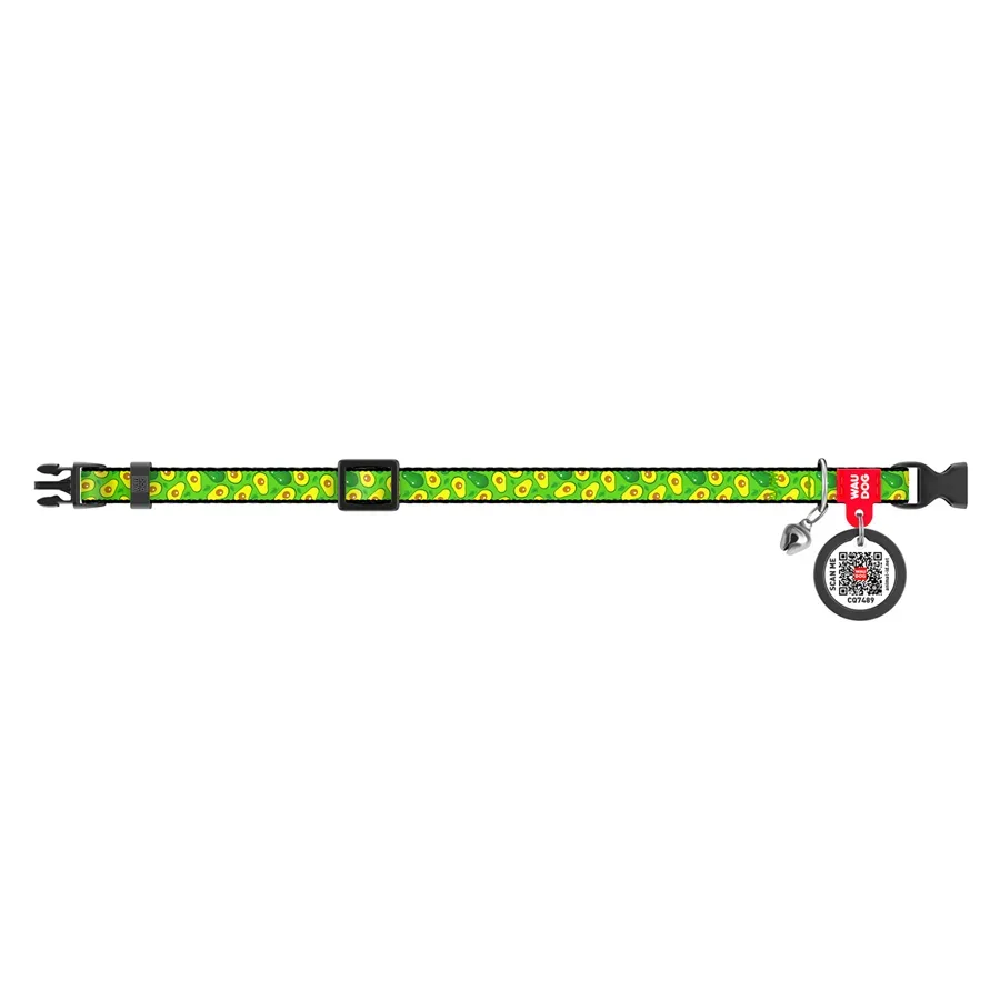 Нашийник для собак нейлоновий «Авокадо», XS WAUDOG Nylon Collar Avocado