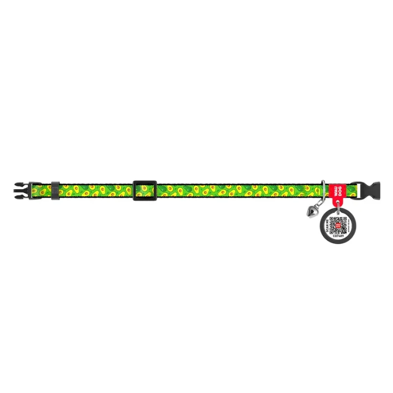 Нашийник для собак нейлоновий «Авокадо», XS WAUDOG Nylon Collar Avocado