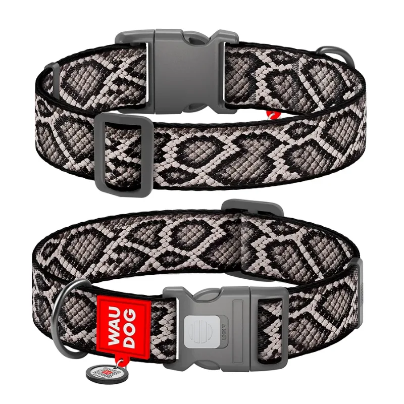 Нашийник для собак нейлоновий «Змія», XXL WAUDOG Nylon Collar Snake