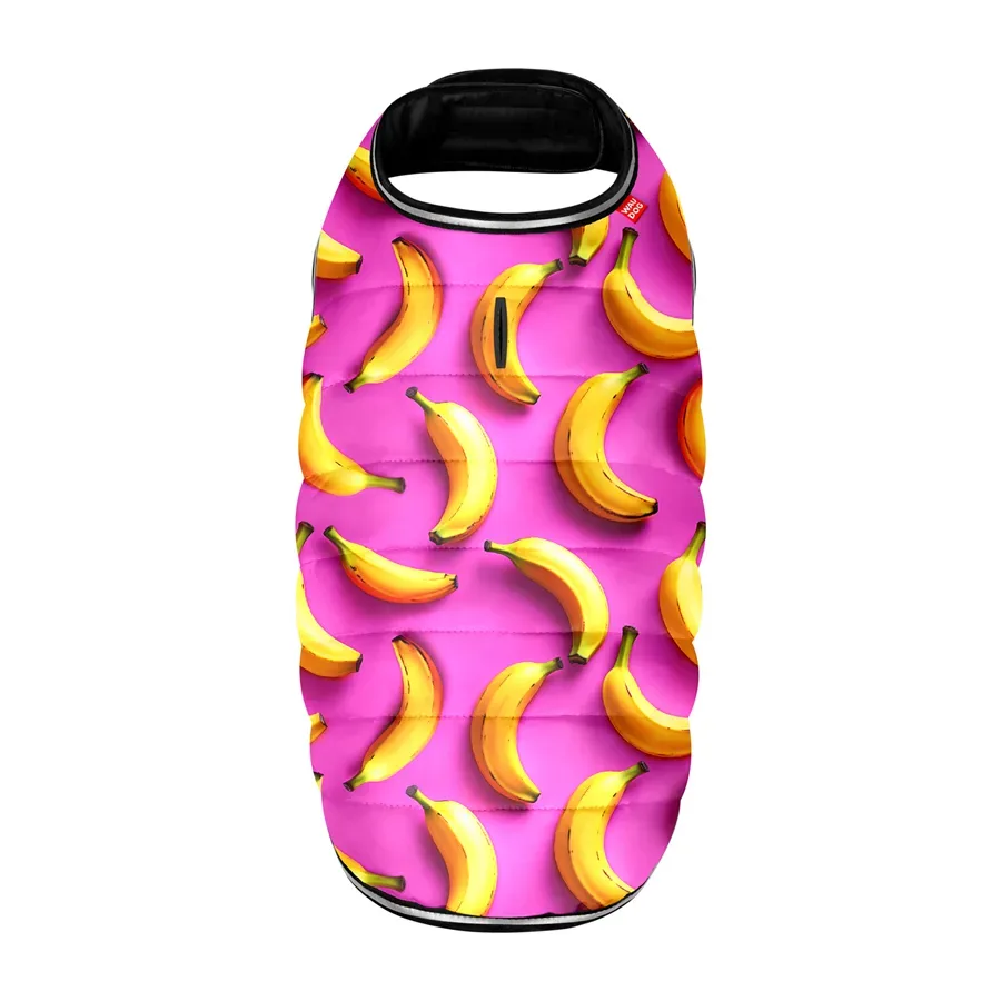 Курточка-накидка для собак «Бананы на розовом», XS WAUDOG Clothes Dog Cape Jacket Bananas on Pink