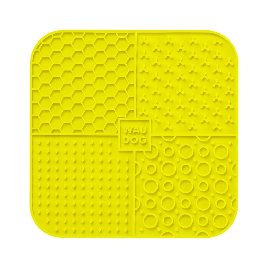 Коврик для слизывания, 190х190х10 мм, желтый WAUDOG Silicone Lick Mat