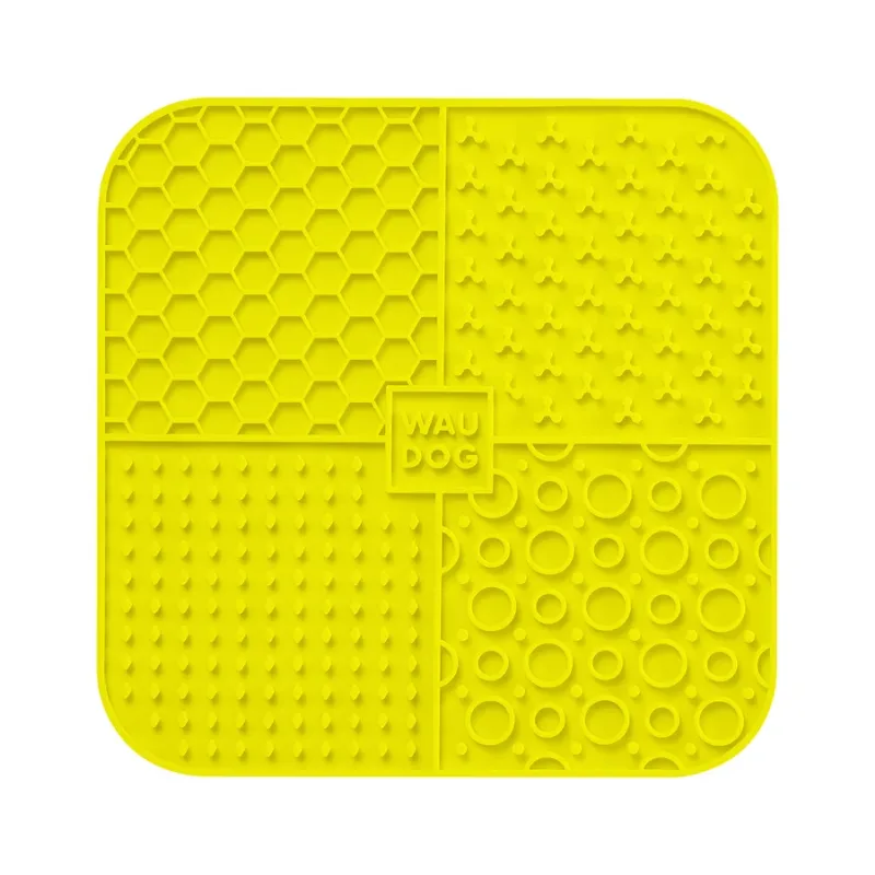 Коврик для слизывания, 190х190х10 мм, желтый WAUDOG Silicone Lick Mat