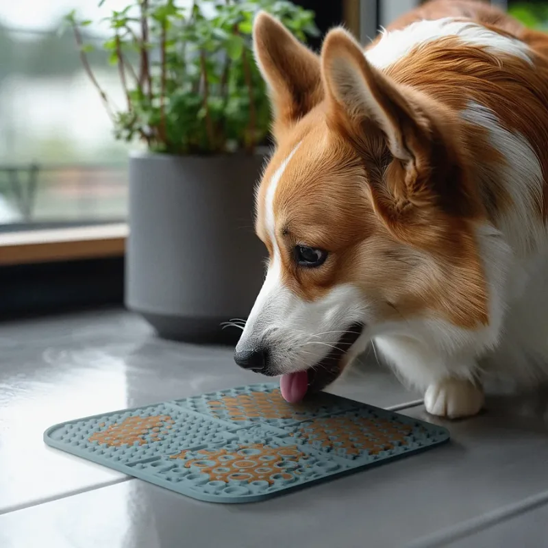 Килимок для злизування, 190х190х10 мм, сірий WAUDOG Silicone Lick Mat