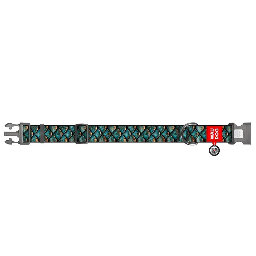 Нашийник для собак нейлоновий «Луска», XL WAUDOG Nylon Collar Scales