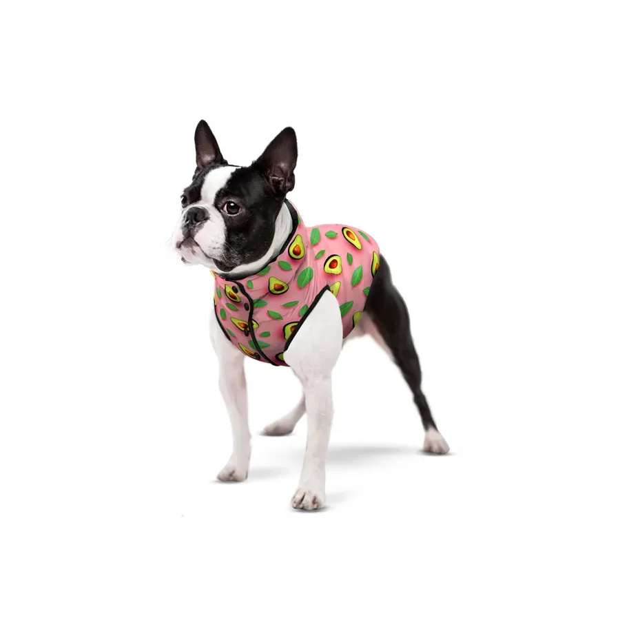 Курточка для собак «Авокадо на рожевому», S40 WAUDOG Clothes Dog Jacket Avocado on Pink