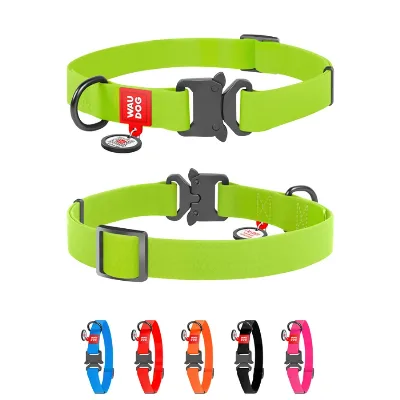 Ошейник для собак водостойкий, металлическая пряжка, XL, салатовый WAUDOG Waterproof Collar