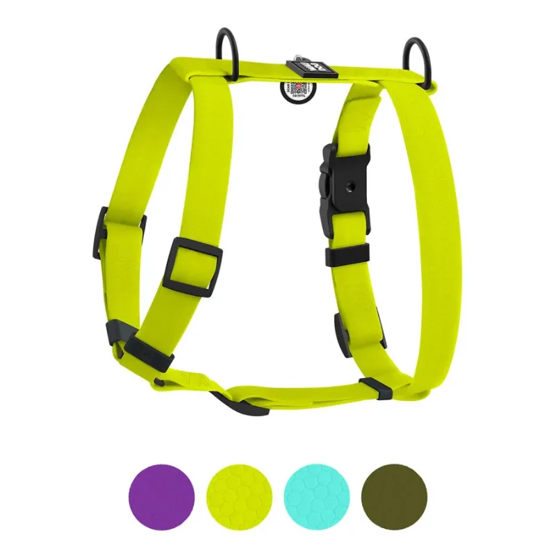 Шлея для собак водостойкая анатомическая Н-образная, M, лимонный WAUDOG Magnet Harness