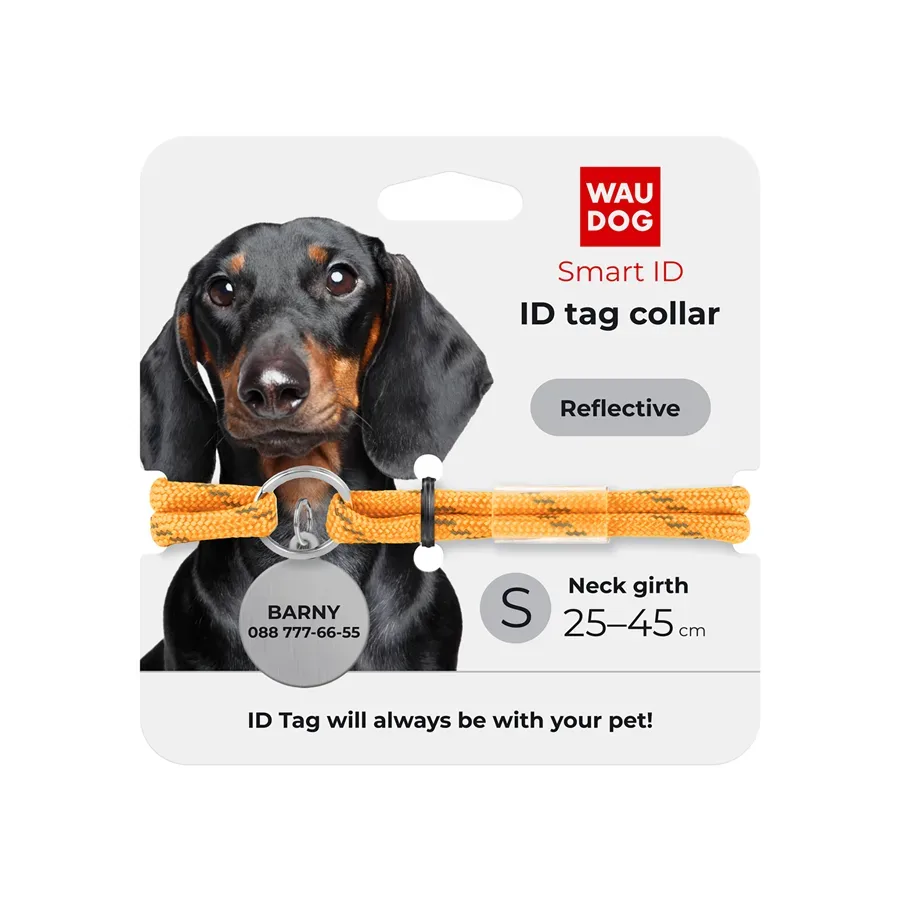 Шнурок з паракорду для адресника, світловідбивний, S, золотий WAUDOG Smart ID Tag Cord