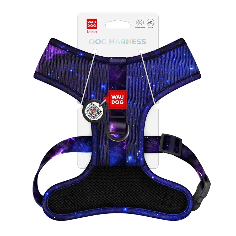 Шлея для собак дихаюча «NASA21», XS WAUDOG Mesh Soft Harness NASA21