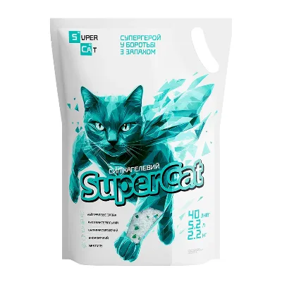 Силікагелевий наповнювач для котячих туалетів, 2,2 кг / 5,2 л SuperCat Litter