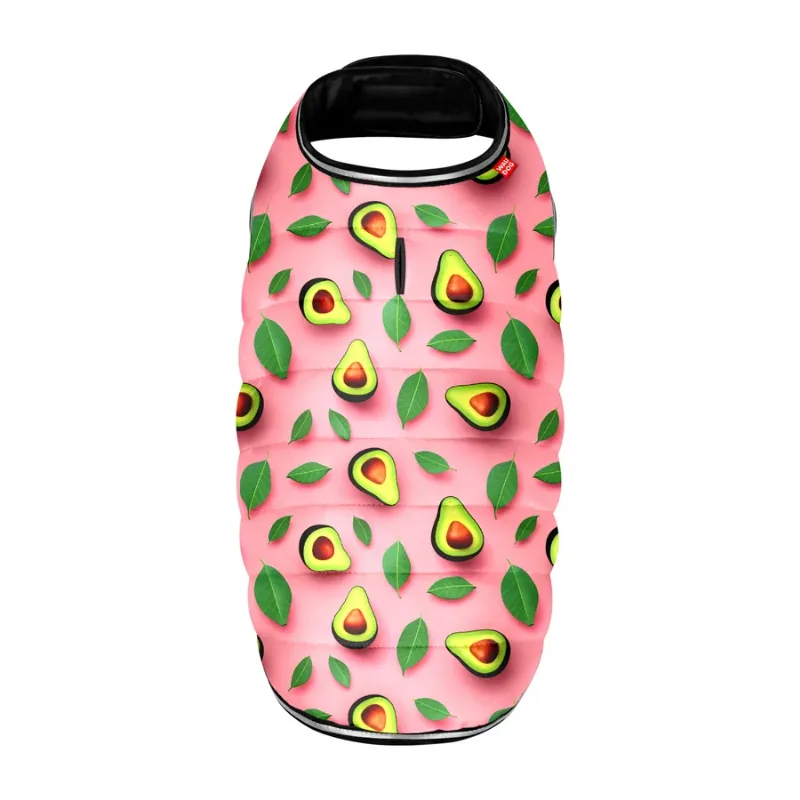 Курточка-накидка для собак «Авокадо на рожевому», XS WAUDOG Clothes Dog Cape Jacket Avocado on Pink