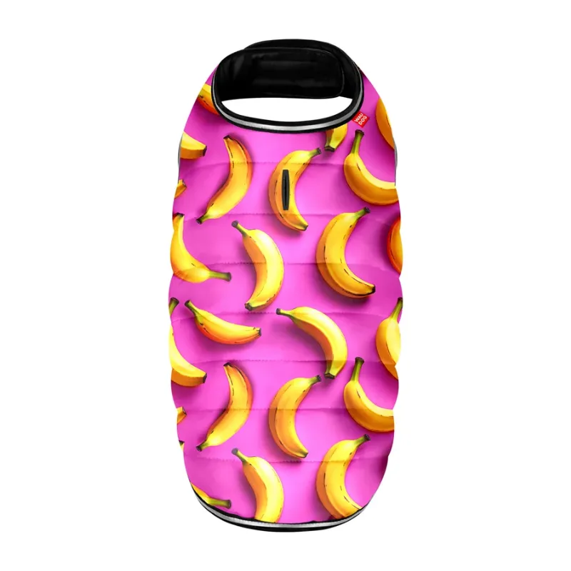 Курточка-накидка для собак «Банани на рожевому», M WAUDOG Clothes Dog Cape Jacket Bananas on Pink