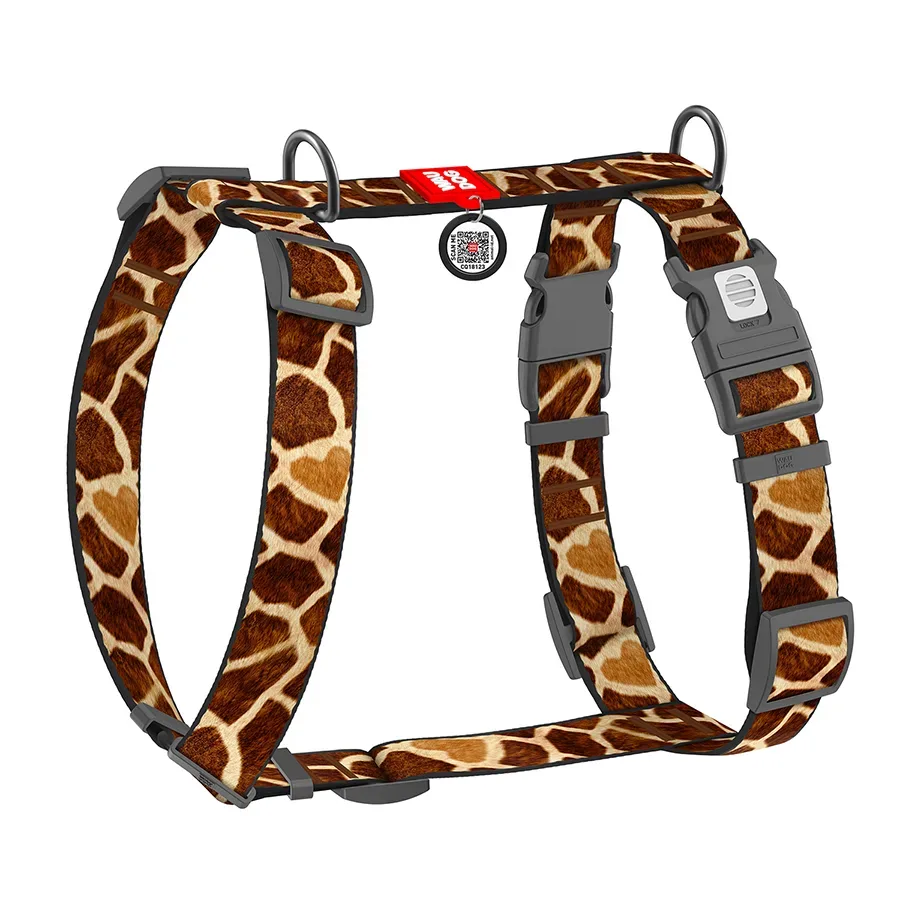 Шлея для собак анатомічна H-подібна «Жираф», XL WAUDOG Nylon Harness Giraffe