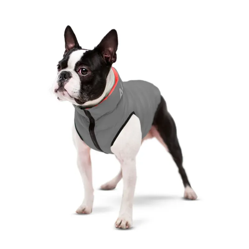 Курточка для собак двостороння, S35, коралово-сіра AiryVest Dog Jacket